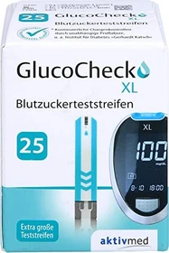 Aktivmed GlucoCheck XL Blutzucker-Teststreifen, 25 Stück