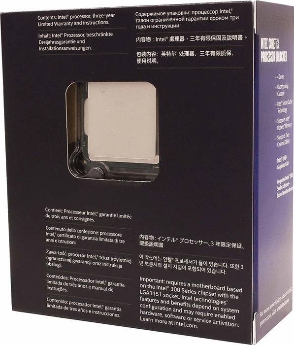 Intel Core i3-8350K, 4C/4T, 4.00GHz, boxed ohne Kühler