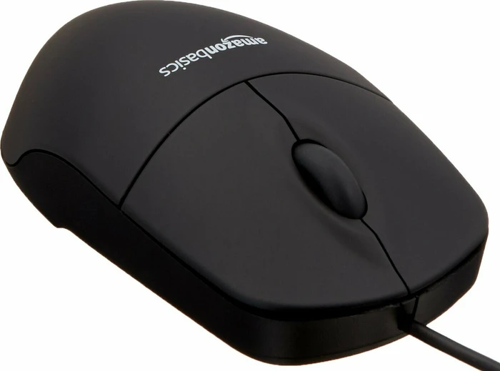 AmazonBasics Optische 3-Tasten Maus schwarz, USB