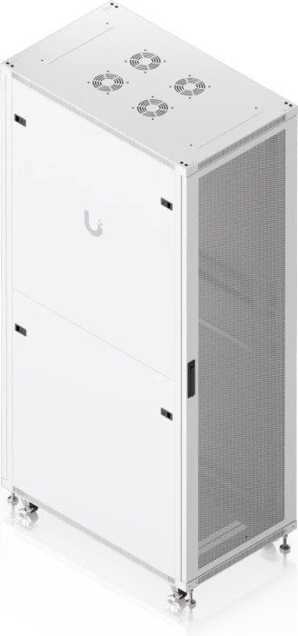 Ubiquiti 42U Rack Cabinet, 19" Rackschrank 42HE, mit Rollen, Gitternetztür, weiß, 1000mm tief