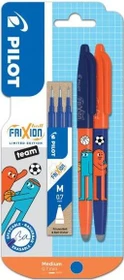 Pilot FriXion Ball Best Friends Team Sports 0.7mm Tintenroller (Mine) blau/orange, 2er-Set