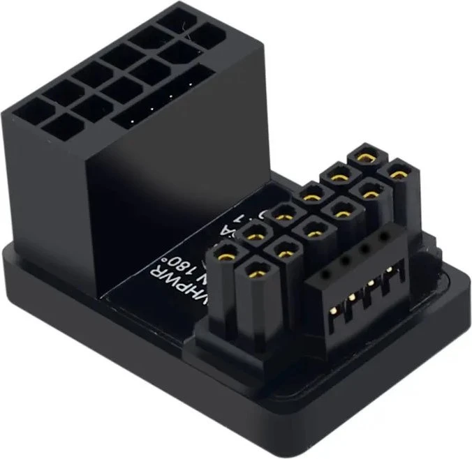 Phobya 12VHPWR Winkeladapter, 12VHPWR auf 12VHPWR Adapter, 180 Grad, links, weiß