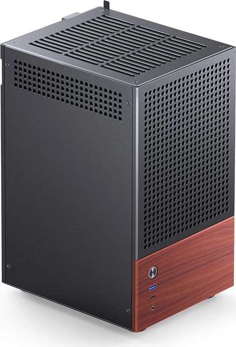 Jonsbo T6 Black, schwarz/braun, Glasfenster, Mini-ITX