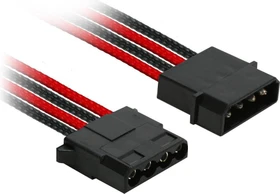 Nanoxia 4-Pin-Molex auf 3x 4-Pin-Molex 30cm, sleeved schwarz/rot (NX43A30SR)