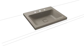 Kaldewei Cono 3083 Aufsatzwaschtisch 60x50x4cm, Perl-Effekt, warm grey 60