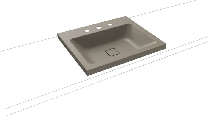 Kaldewei Cono 3083 Aufsatzwaschtisch 60x50x4cm, Perl-Effekt, warm grey 60
