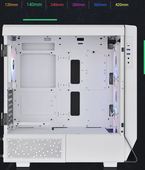 Thermaltake Ceres 500 TG ARGB Snow Edition, weiß, Glasfenster