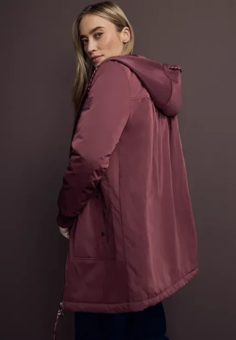 Street One Langer Blouson mit Kapuze Jacke light mahagony red (Damen)