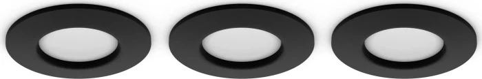 Philips Hue White and Color Ambiance Slim Einbauleuchte 90mm schwarz, 3 Stück