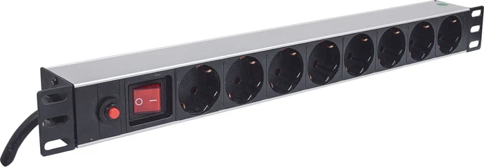 Intellinet 19" Steckdosenleiste, 1HE, 8-fach, 250V, 3m