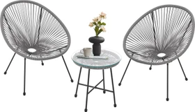 Juskys Ostana Gartenmöbel-Set grau, 3-tlg.