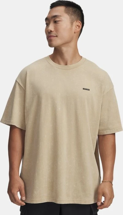 Under Armour Heavyweight Logo Wash T-Shirt kurzarm field khaki/white (Herren)