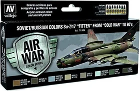 Vallejo Model Air Air War Color Series Soviet/Russian Colors Su-7/17 Fitter from Cold War to 90's Farbset, 8-tlg.