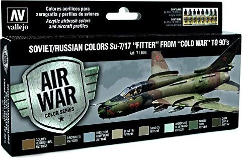 Vallejo Model Air Air War Color Series Soviet/Russian Colors Su-7/17 Fitter from Cold War to 90's Farbset, 8-tlg.