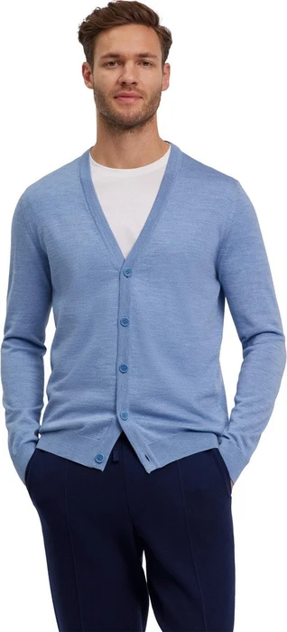 Falke Basic Apparel Cardigan V-Ausschnitt Strickjacke azur mel. (Herren)