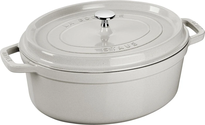 Zwilling Staub Cocotte Schmortopf oval 29.2x23cm 2.35l weißer trüffel