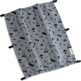 Croozer Kraams Zweisitzer Fahrradanhänger Sonnenschutz blue patterned