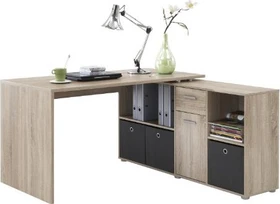 FMD Lexo Eckschreibtisch 136x139cm Eiche/Eiche
