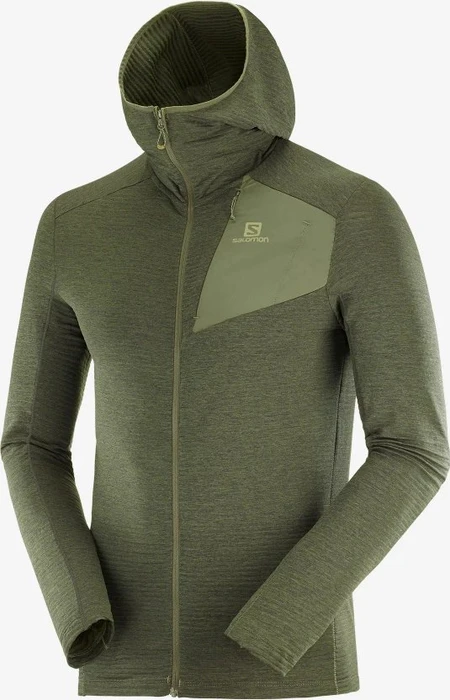 Salomon Essential Lightwarm Hooded Jacke olive night (Herren)