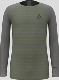 Odlo Active Warm Eco Stripes Funktionsshirt langarm odlo steel grey melange/matte green (Junior)
