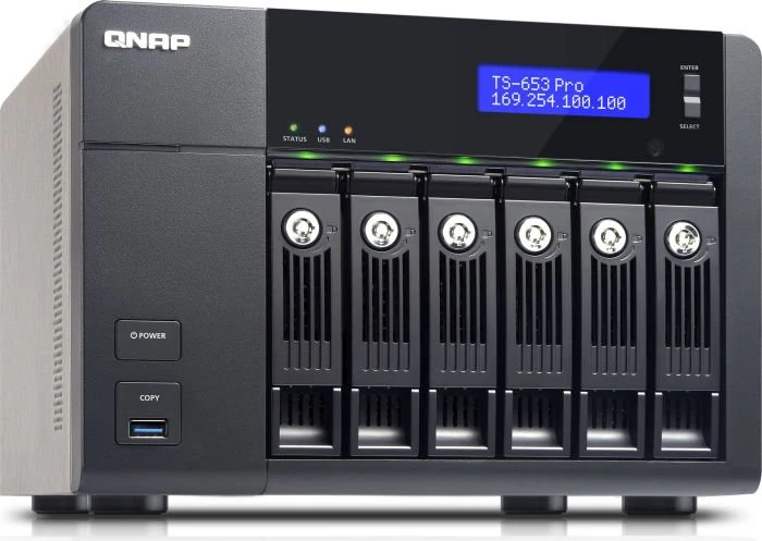 QNAP Turbo Station TS-653 Pro, 2GB RAM, 4x RJ-45 1000Base-T, 3x USB-A 3.0