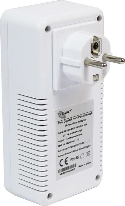 Allnet Powerline AV1000 Passthrough Starter Kit, HomePlug AV2, RJ-45, 2er-Pack