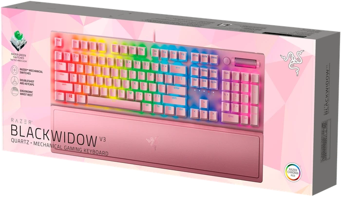Razer BlackWidow V3 Quartz Pink, Razer GREEN, USB, US