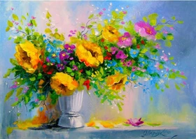 ENJOY Puzzle Bouquet with Yellow Flowers