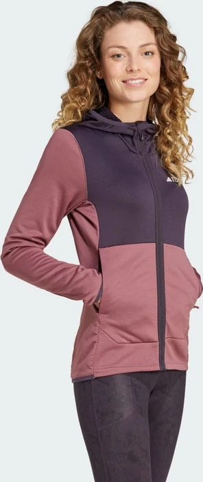 adidas Terrex Xperior LIGHT HoodED Fleece Jacke burgundy/aurora black (Damen)