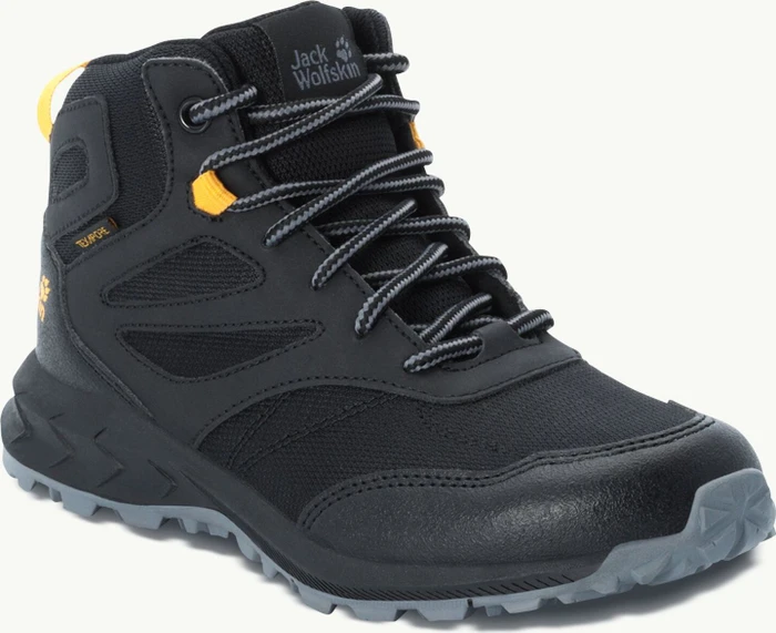 Jack Wolfskin Woodland Texapore Mid black/burly yellow xt (Junior)
