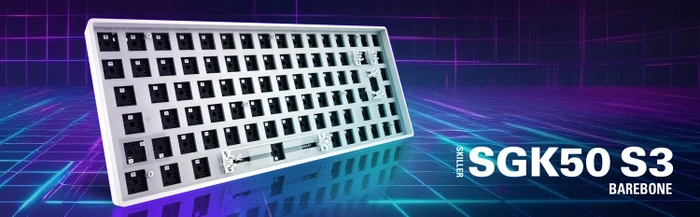 Sharkoon Skiller SGK50 S3 Barebone Gaming Tastatur, weiß, ISO/ANSI