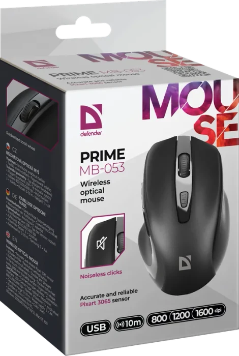 Defender Prime MB-053 Wireless Optical Mouse schwarz, USB