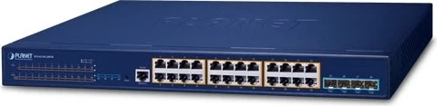 Planet SGS-6310 Rackmount Gigabit Managed Switch, 24x RJ-45, 4x SFP+, 370W PoE+