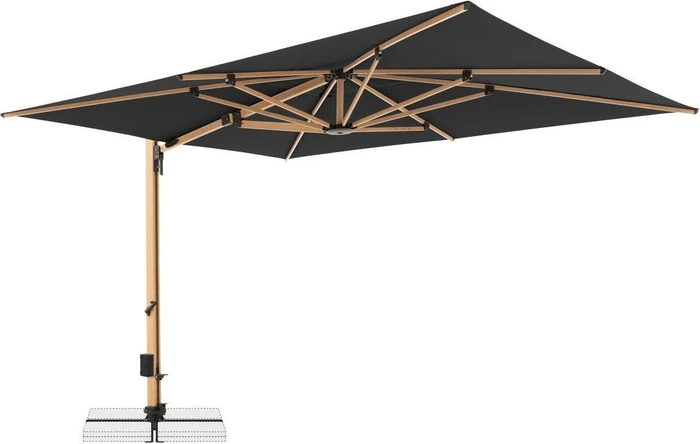 Doppler Alu Wood Ultra XL Sonnenschirm 400x300cm anthrazit