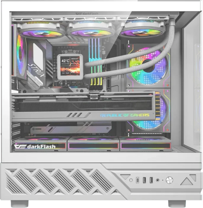 DarkFlash DS950 White, Glasfenster