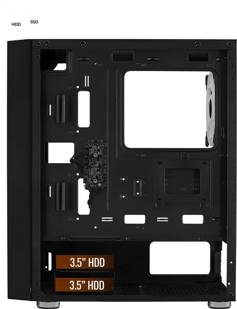 AeroCool Graphite ARGB, Glasfenster