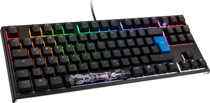 Ducky One 2 RGB TKL PBT, LEDs RGB, schwarz, MX RGB NATURE WHITE, USB, DE