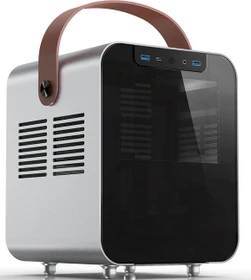Jonsbo Jonsplus BO 100, silber, Glasfenster, Mini-ITX