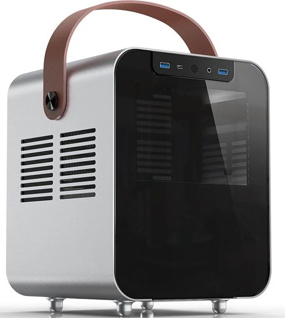 Jonsbo Jonsplus BO 100, silber, Glasfenster, Mini-ITX