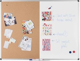Bi-Office Maya Combo Whiteboard, magnethaftend, braun/weiß, 60x45cm