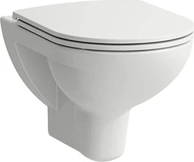 Laufen Pro Wand-WC, Tiefspüler mit Nischen, spülrandlos, mit Sitz mit Deckel mit Absenkautomatik, weiß