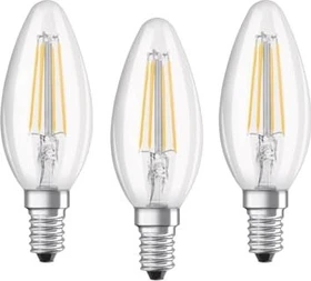 Osram Ledvance LED Base Filament Classic B 40 E14 4W/840, 3 Stück