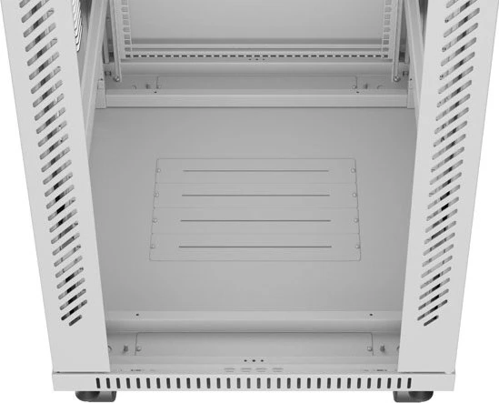 Lanberg 19" Rackschrank 42HE, LCD, freistehend, Flat Pack, V2, Glastür, IP20, RAL 7035, 600mm tief