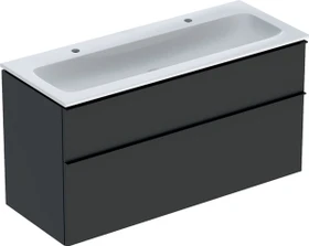 Geberit iCon Set Möbelwaschtisch/Unterschrank 120cm weiß, Korpus: lava/lackiert matt, Griff: lava/pulverbeschichtet matt