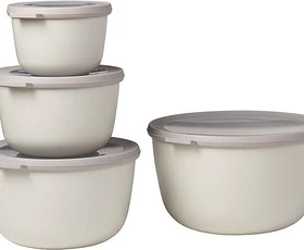 Mepal Multischüssel Cirqula rund hoch Aufbewahrungsbehälter-Set nordic white, 4-tlg.