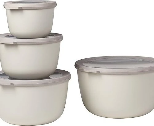 Mepal Multischüssel Cirqula rund hoch Aufbewahrungsbehälter-Set nordic white, 4-tlg.