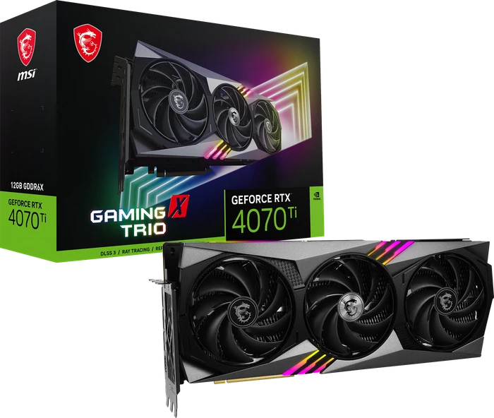MSI GeForce RTX 4070 Ti Gaming X Trio 12G, 12GB GDDR6X, HDMI, 3x DP