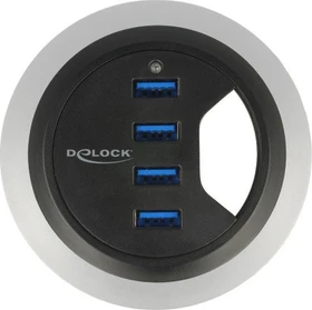 DeLOCK Tisch USB-Hub, 4x USB-A 3.0, USB-A 3.0 [Stecker] (62868)