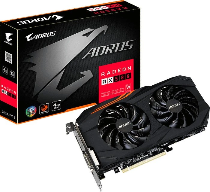 GIGABYTE AORUS Radeon RX 580 4G, 4GB GDDR5, DVI, HDMI, 3x DP