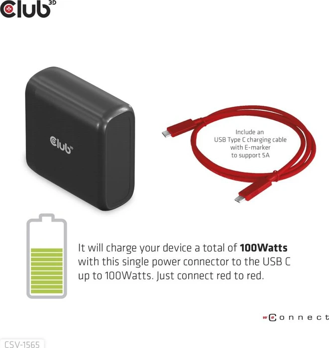Club 3D Triple Display Smart PD Charging Dock 100W, USB-C 3.0 [Buchse]